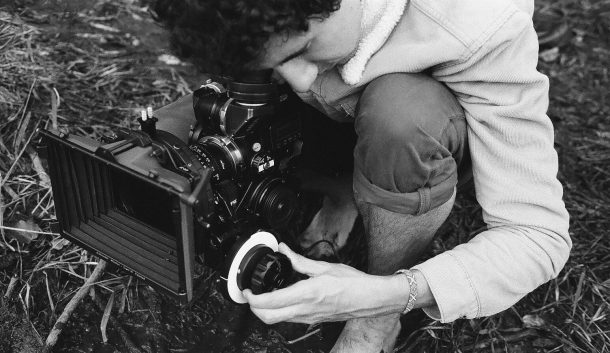 Tyler Macri filming a scene on location